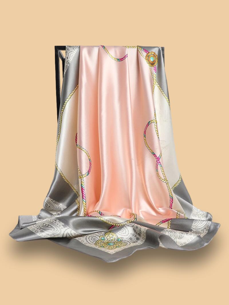 Foulard Gris et Rose