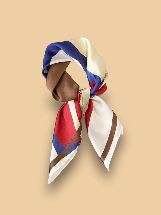 Foulard Rayé Bleu et Blanc