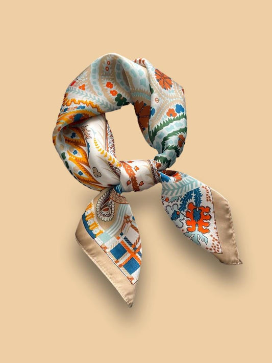 Foulard Satiné Beige Femme